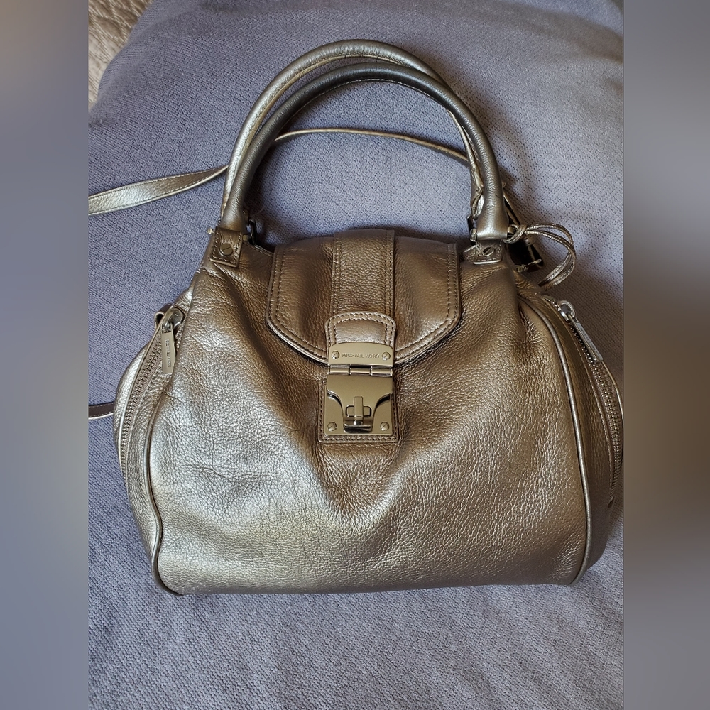 Michael Kors bronze color leather satchel
